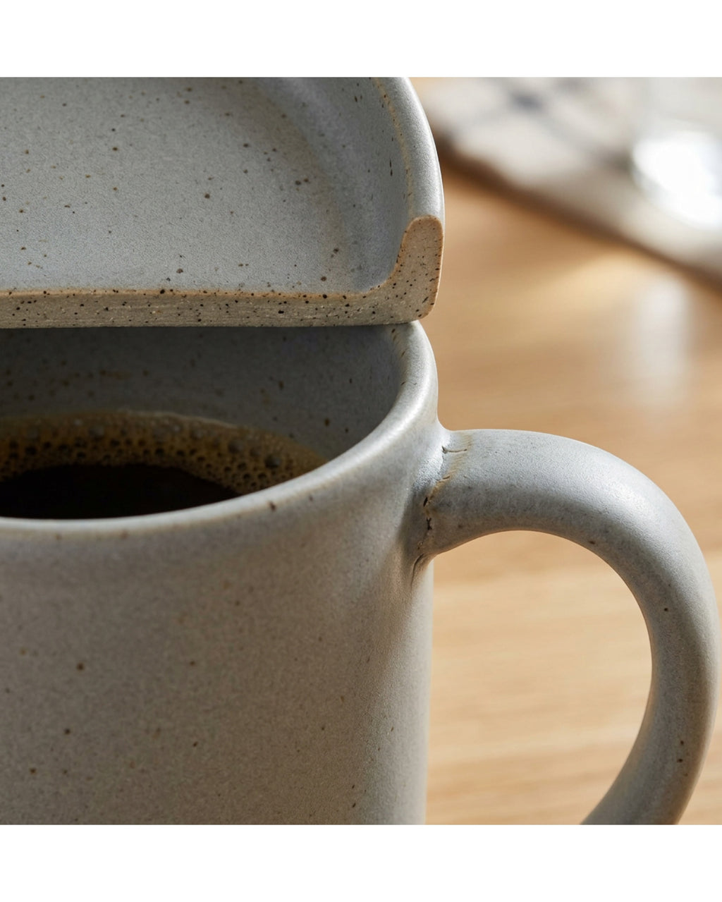 Bovr Ceramic Coffee Mug Matte Stone 14 oz