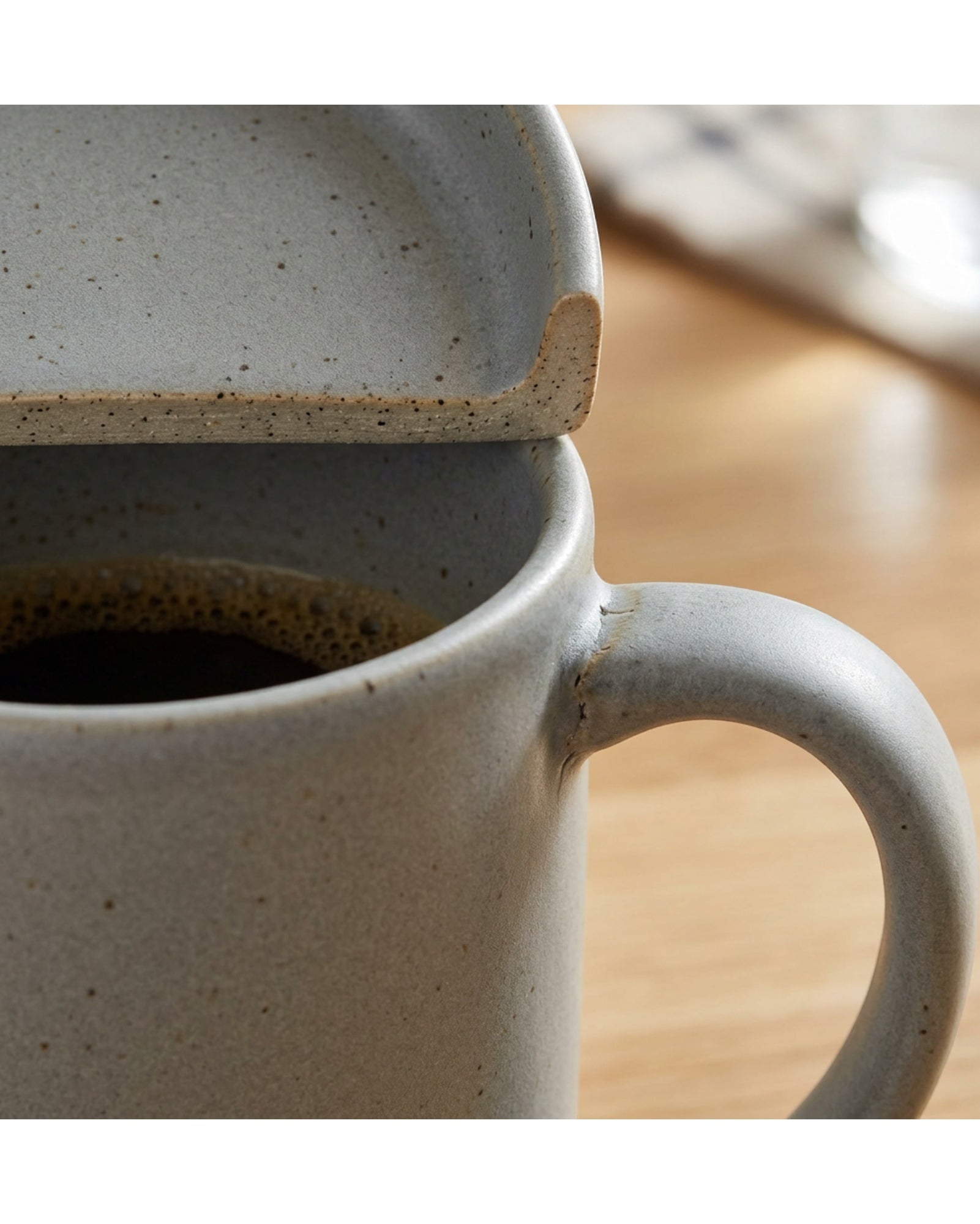 Bovr Ceramic Coffee Mug Matte Stone 14 oz