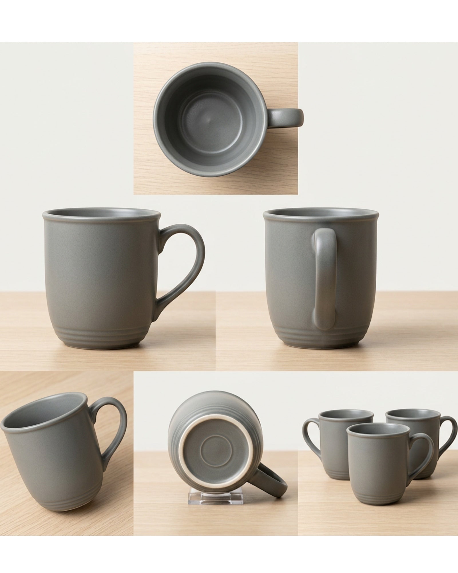 Bovr Ceramic Coffee Mug Matte Stone 14 oz