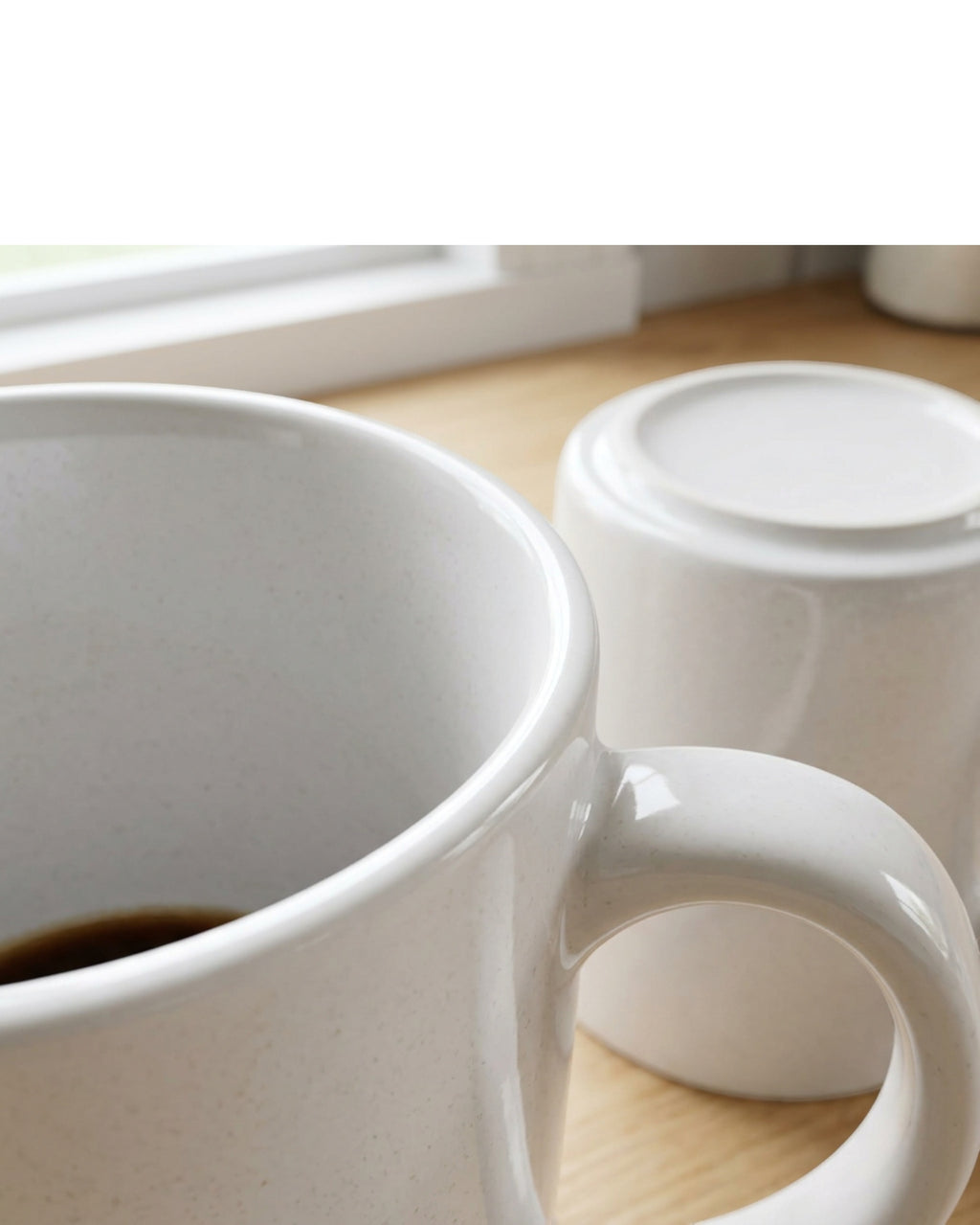 Bovr Ceramic Mug Set White 12 oz Pair