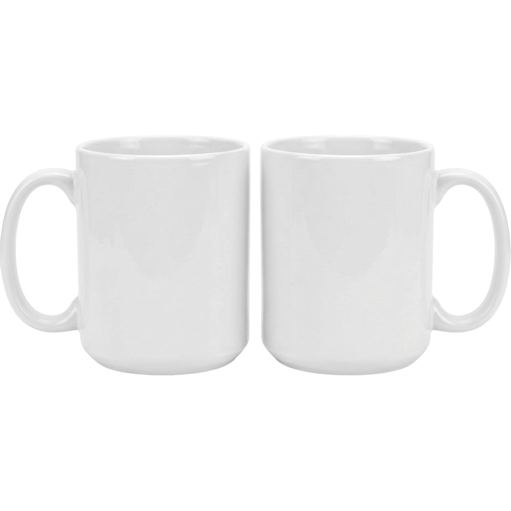 Bovr Ceramic Mug Set White 12 oz Pair