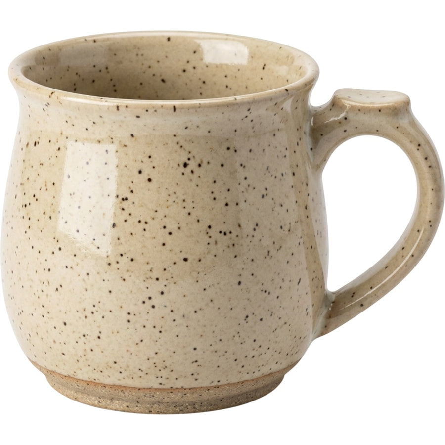 Bovr Thumbrest Speckled Stoneware Coffee Mug Oatmeal 15 oz